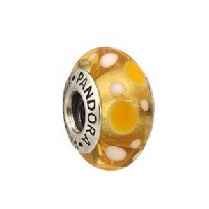 Pandora Yellow Bubbles Glass Charm
